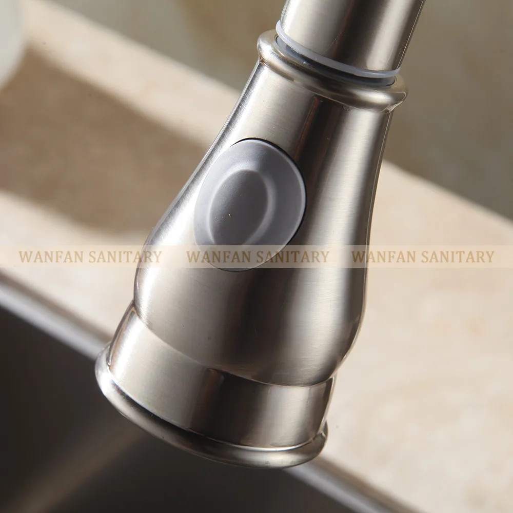 Brush Nickel Аксессуары для кухонного смесителя из АБС-пластика, матовый никель-хром, Серебряная раковина, смеситель для кухни с двойным распылителем, насадка для душа, WF-2001 - Цвет: Brush Nickel
