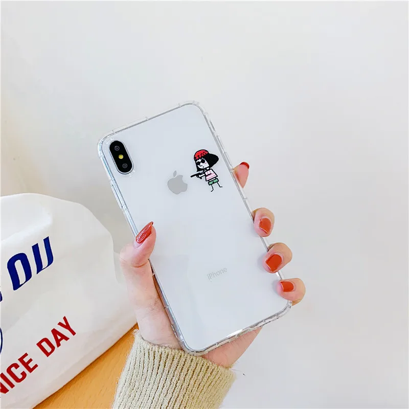 Прозрачный Мягкий ТПУ чехол фильм Леон Матильда шаблон телефон s для iphone X 6 S 7 8 plus