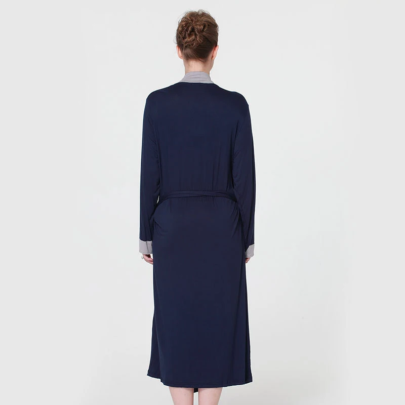 CooLMiFashion женские халаты мягкое кимоно из хлопка темно синего цвета новый стиль