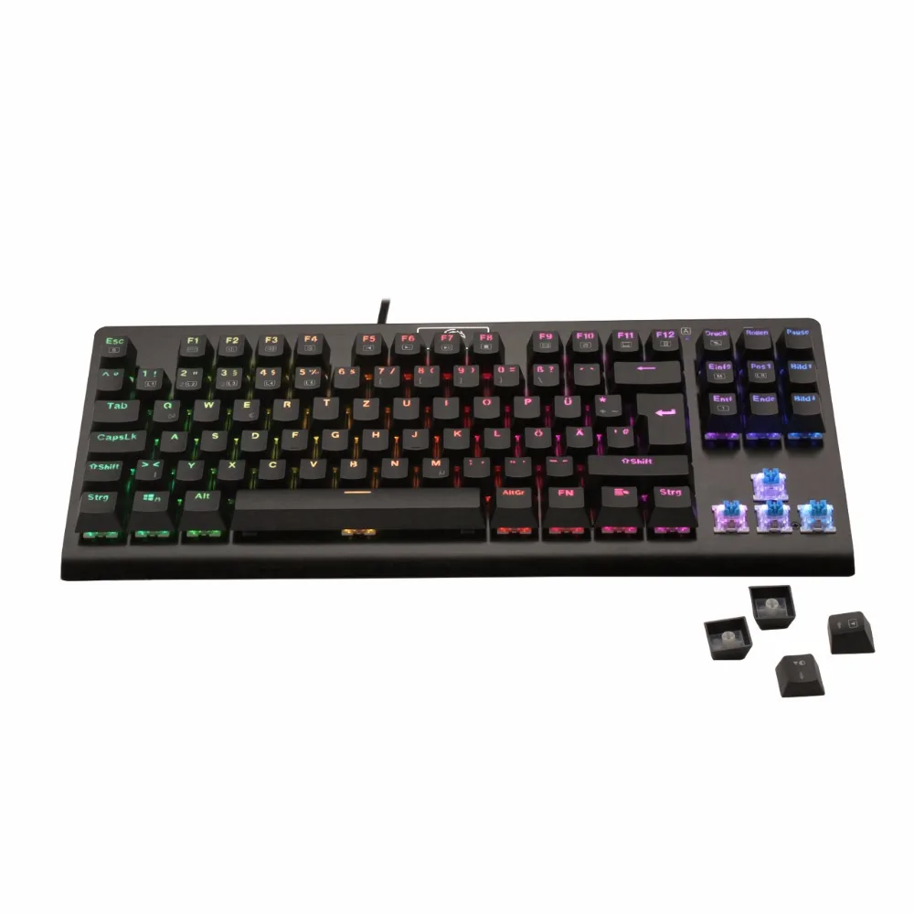 Механическая игровая клавиатура RGB с немецкой раскладкой светодиодный