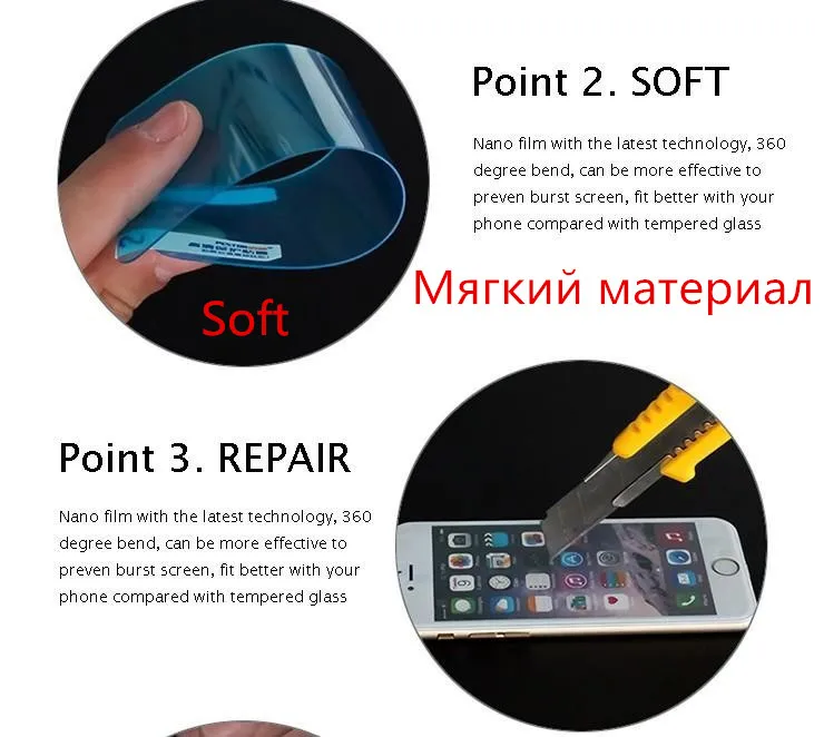 Мягкая стеклянная пленка нано Взрывозащищенная Защитная для LG K7 X210 X210DS X Cam Xcam Stylus
