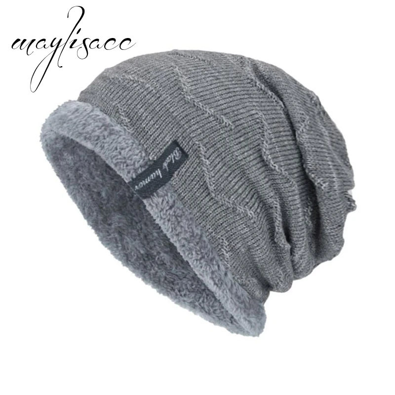 Maylisacc 5 цветов унисекс осень зима теплая трикотажная шапка Skullies шапочки Кепки для