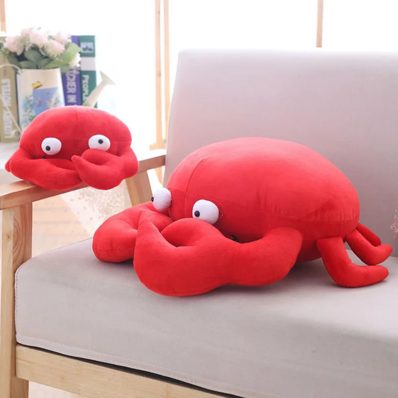 

30CM/50CM Simulation Animal Crab Red Crab Pillow Soft Red Crab Filled Cartoon Animal Plush Toy Doll Sofa Home Decoration Gift