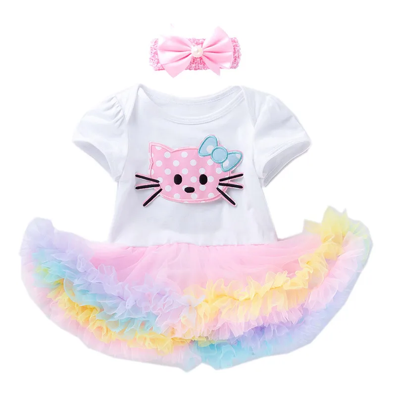 Miss Kitty PaMaBa для новорожденных и маленьких девочек супергерой вышивкой с оборками, платье-пачка в стиле принцессы для маленьких девочек; с изображением Минни Belle спальный Красота праздничная одежда - Цвет: Miss Kitty