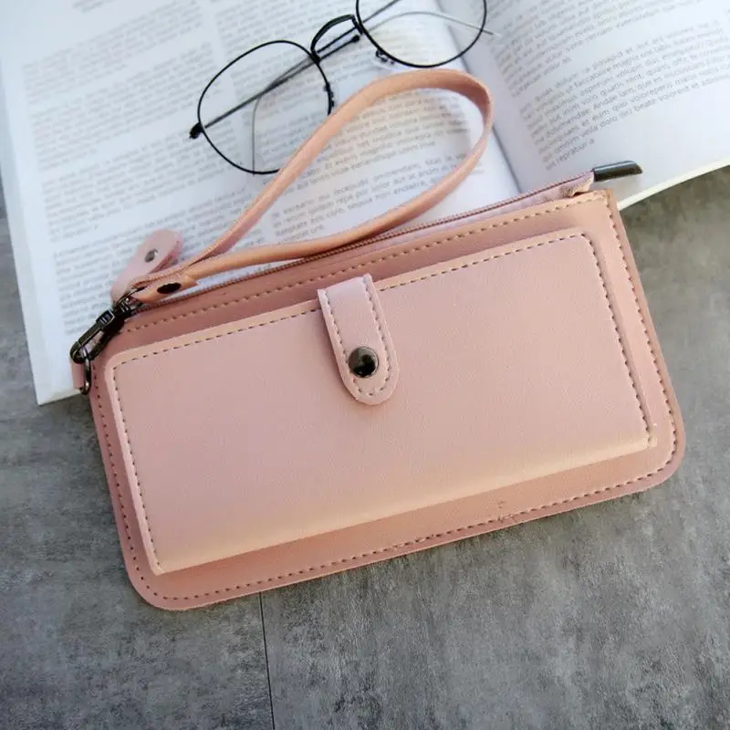 pink Женские кошельки модный длинный кошелек из искусственной кожи Carteira Feminina держатель для карт женский кошелек клатч для денег женский кошелек портмоне#125 - Цвет: pink