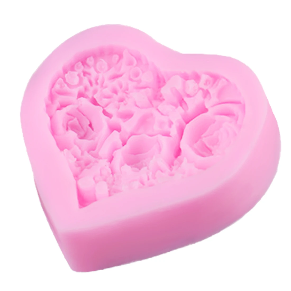 1 шт. силиконовая форма для мыла в форме розы цветов и сердца|pastry baking|moldes fondantchocolate