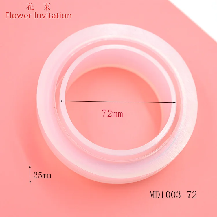 diameter 72mm mold Цветок приглашение Форма для браслета md1003_прозрачный Силиконовый круглый браслет Плесень Для смолы настоящий цветок DIY Плесень - Цвет: diameter 72mm mold