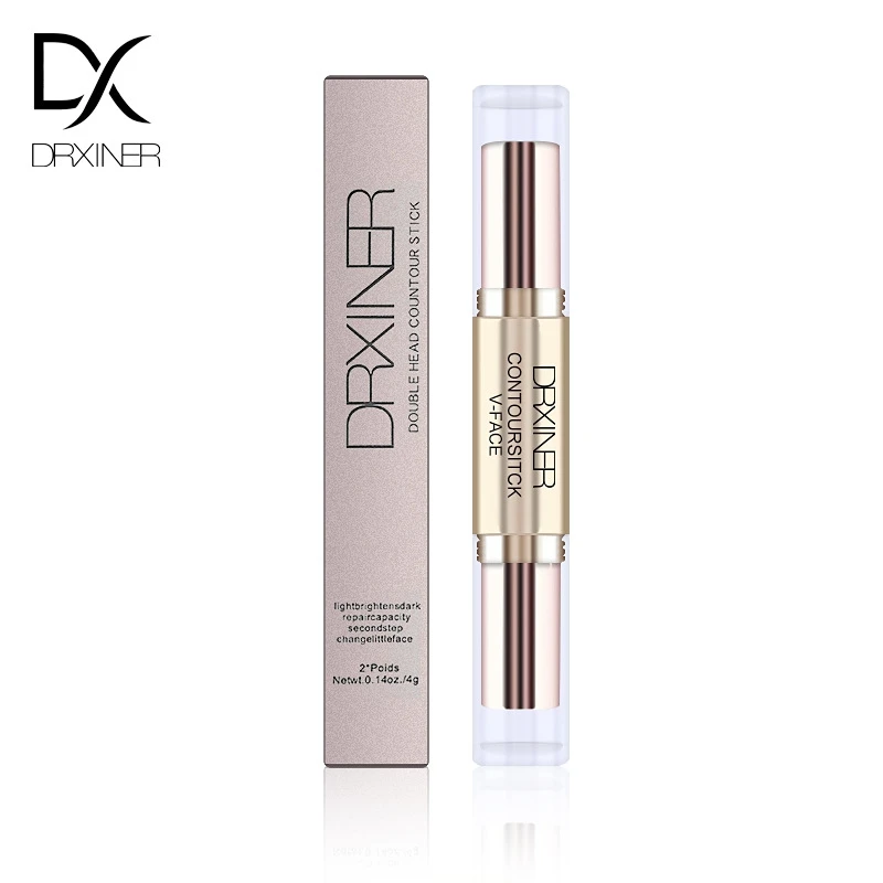 DRXINER макияж Сливочный двухсторонний 2 в 1 контурная палочка V-face макияж изюминка мерцающий Макияж Блеск Хайлайтер с эффектом загара
