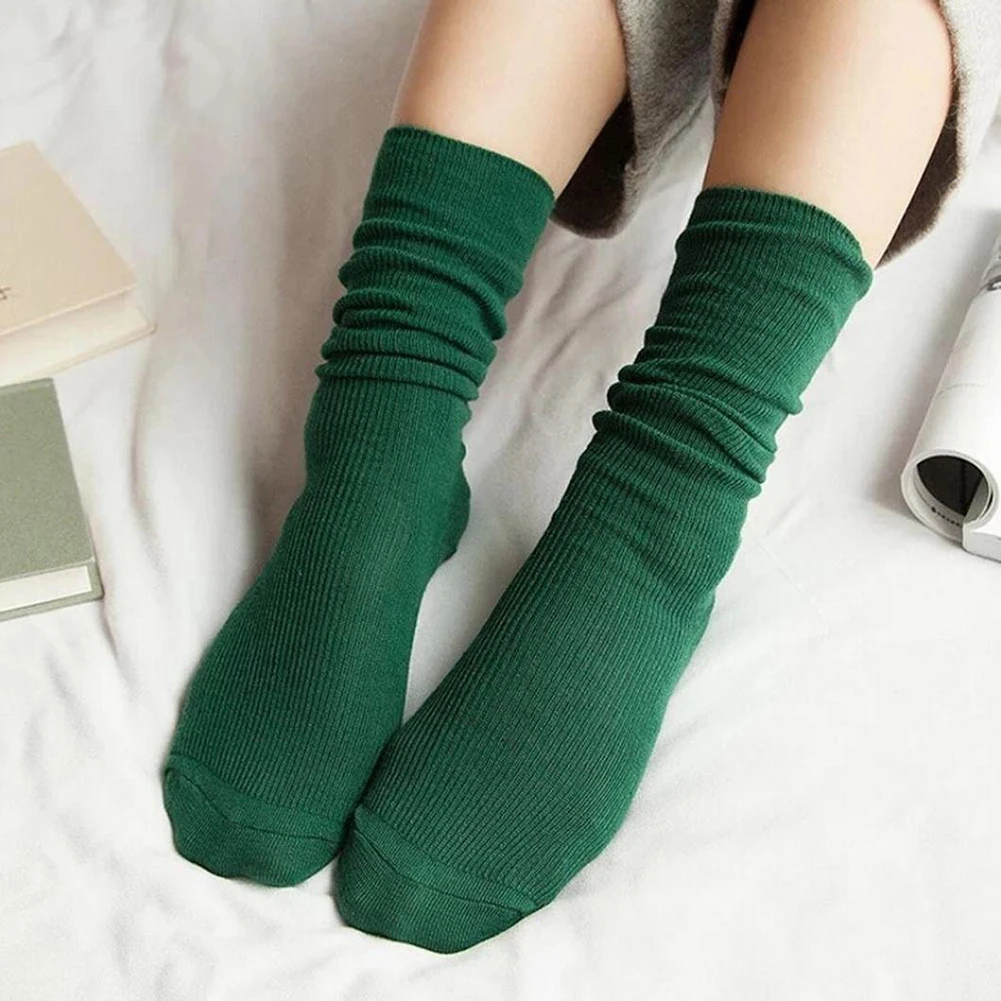 

Fashion Girl Women Soft Knitting Stockings Casual Cotton Blend Middle Tube Stockings