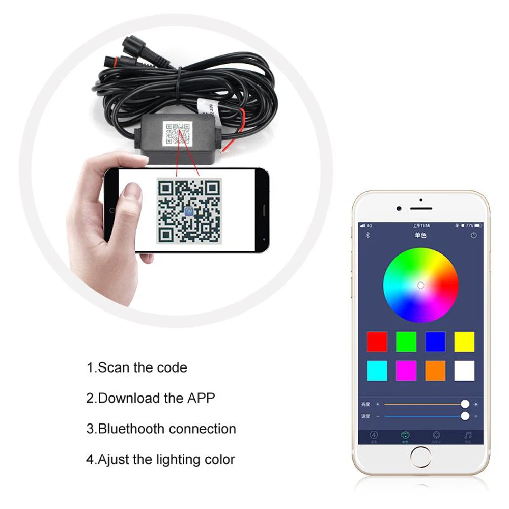 Автомобильные светодиодные лампы для фар Castaleca RGB H4 H7 H11 H1 H3 9005 9006 управление через