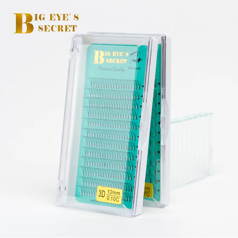 

BES Long Stem Premade Fans 8-15mm Volume Lashes Extension Heat Bonded Mink Eyelash Extension C D Curl Eyelashes Premade Fans