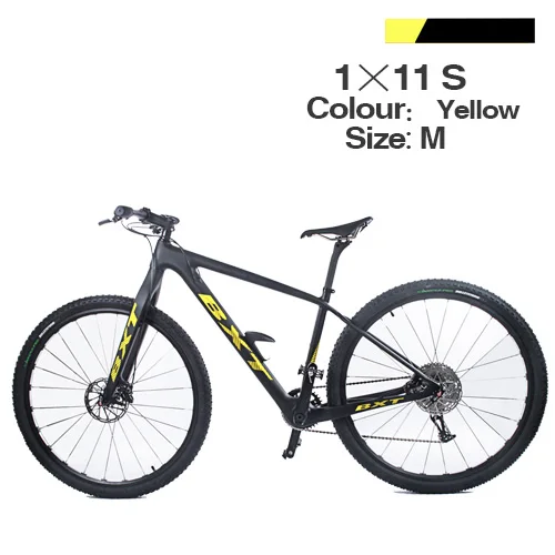 m yellow bike Горные велосипеды 29 дюймов полностью из углеродного волокна сверхлегкие 11 скоростей дисковые тормоза Для Взрослых Подростков велосипед Полный MTB велосипед - Цвет: m yellow bike