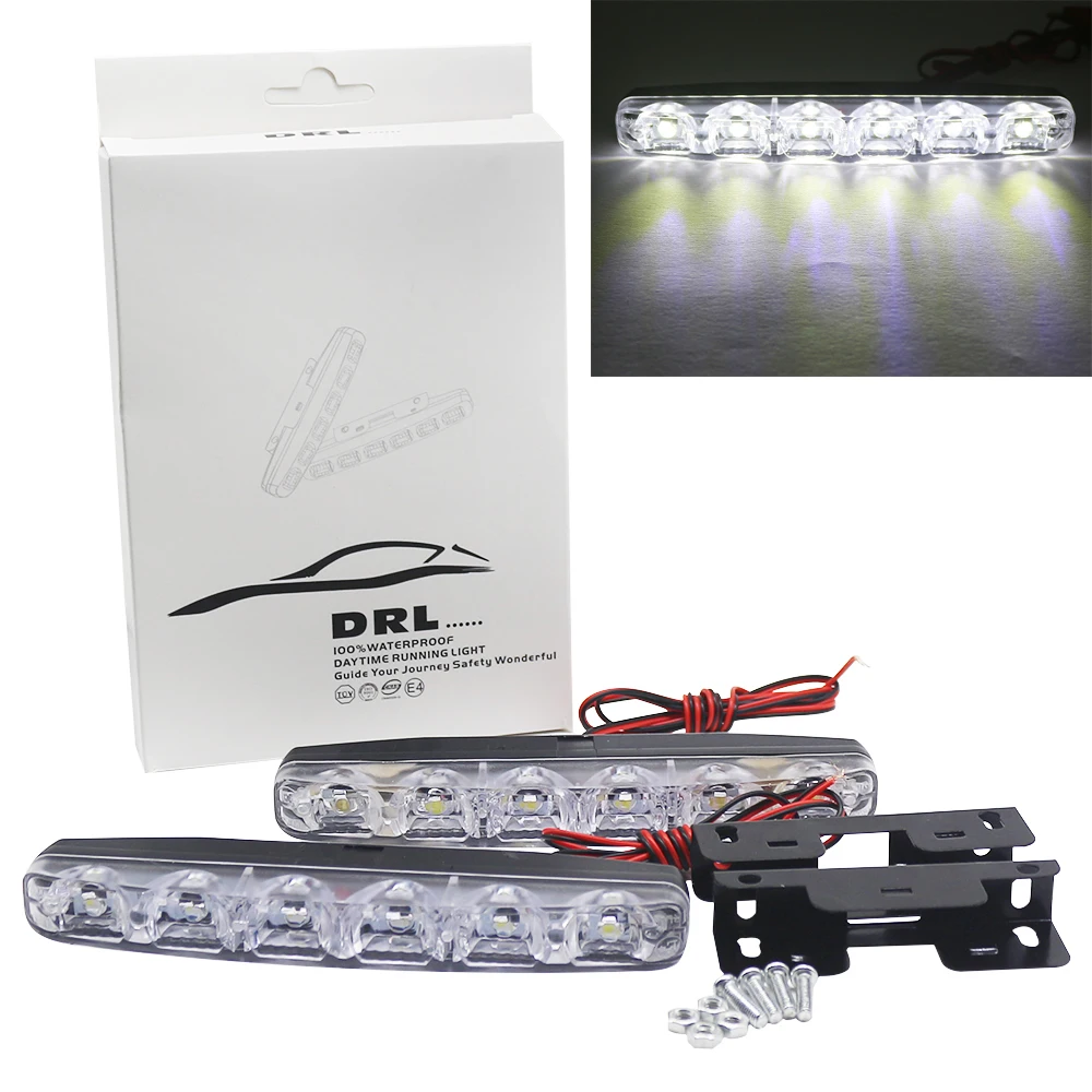 СВЕТОДИОДНЫЙ DRL Габаритные огни 12В Водонепроницаемый дневной свет 5050 SMD 6