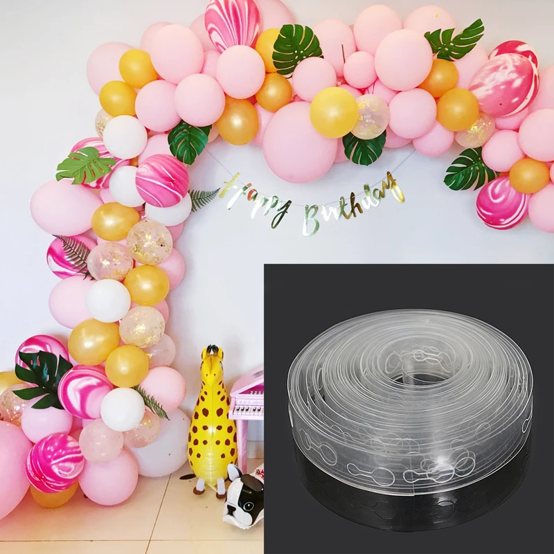 5M Transparent Rubber Balloons Chain Birthday Party Decorations Adult Kids Wedding PVC Arch Decoration Event Diy Supplies |