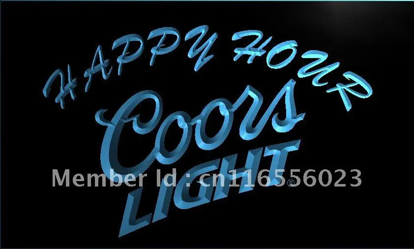 

LA603- Coors светильник пиво в «Счастливый час» бар светодиодный неоновый свет вывеска домашний декор ремесла