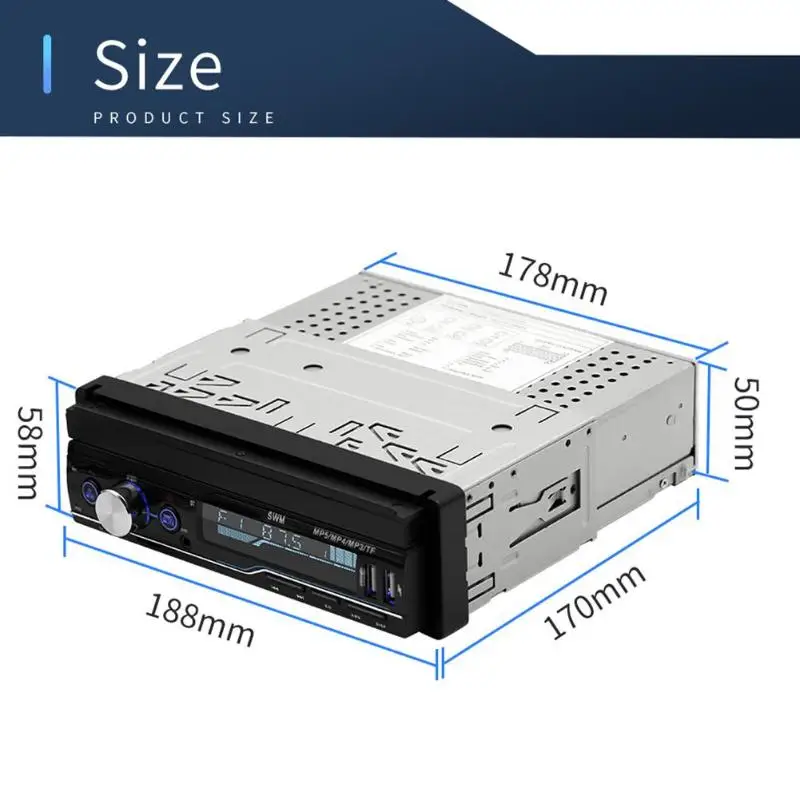T100 7 дюймов Автомобильный стерео MP5 плеер HD сенсорный экран RDS FM AM радио Bluetooth USB AUX головное устройство Автомобильный резервный монитор