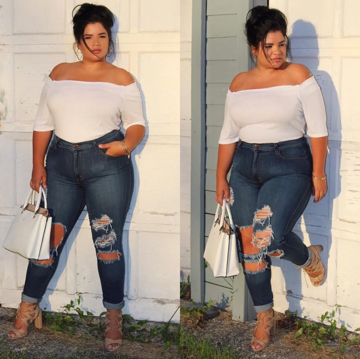 2018 Spring and Summer Europe America Loose Plus Size 5xl Blue Jeans Pencil Pants Sexy Ripped Basic Women Long |