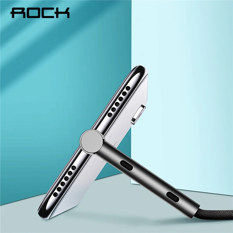 ROCK usb type-C кабель-держатель для Xiaomi Redmi samsung Galaxy S9 S8 Plus Быстрая зарядка USB C кабель для зарядки и передачи данных для One Plus 6 5t