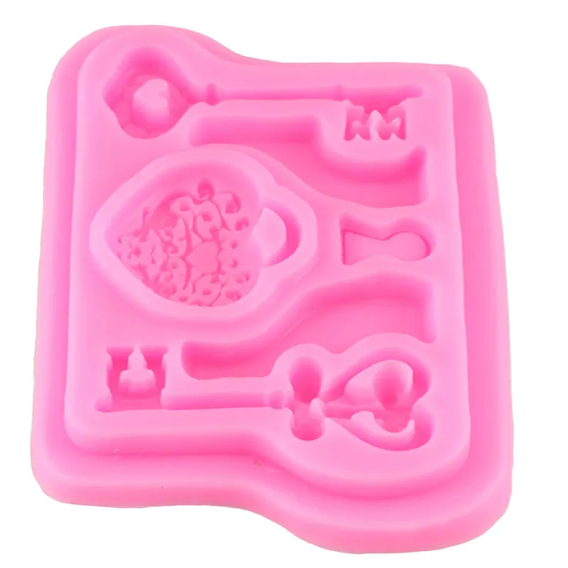 Винтажные силиконовые формы с ключами форма для кексов Топпер помадки сделай сам