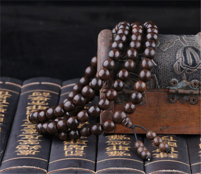 8 мм Круглый браслет из деревянных бусин с натуральным агилавудом Подарок на