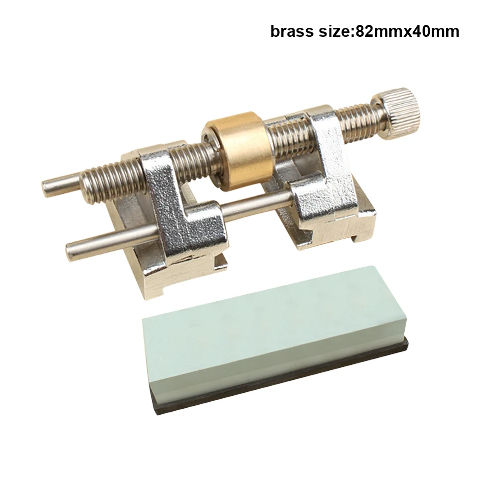 brass-82x40mm Горячая нержавеющая сталь/латунь сторона зажима фиксированный угол хонингования руководство для дерева долото строгальный станок края заточки NDS66 - Цвет: brass-82x40mm