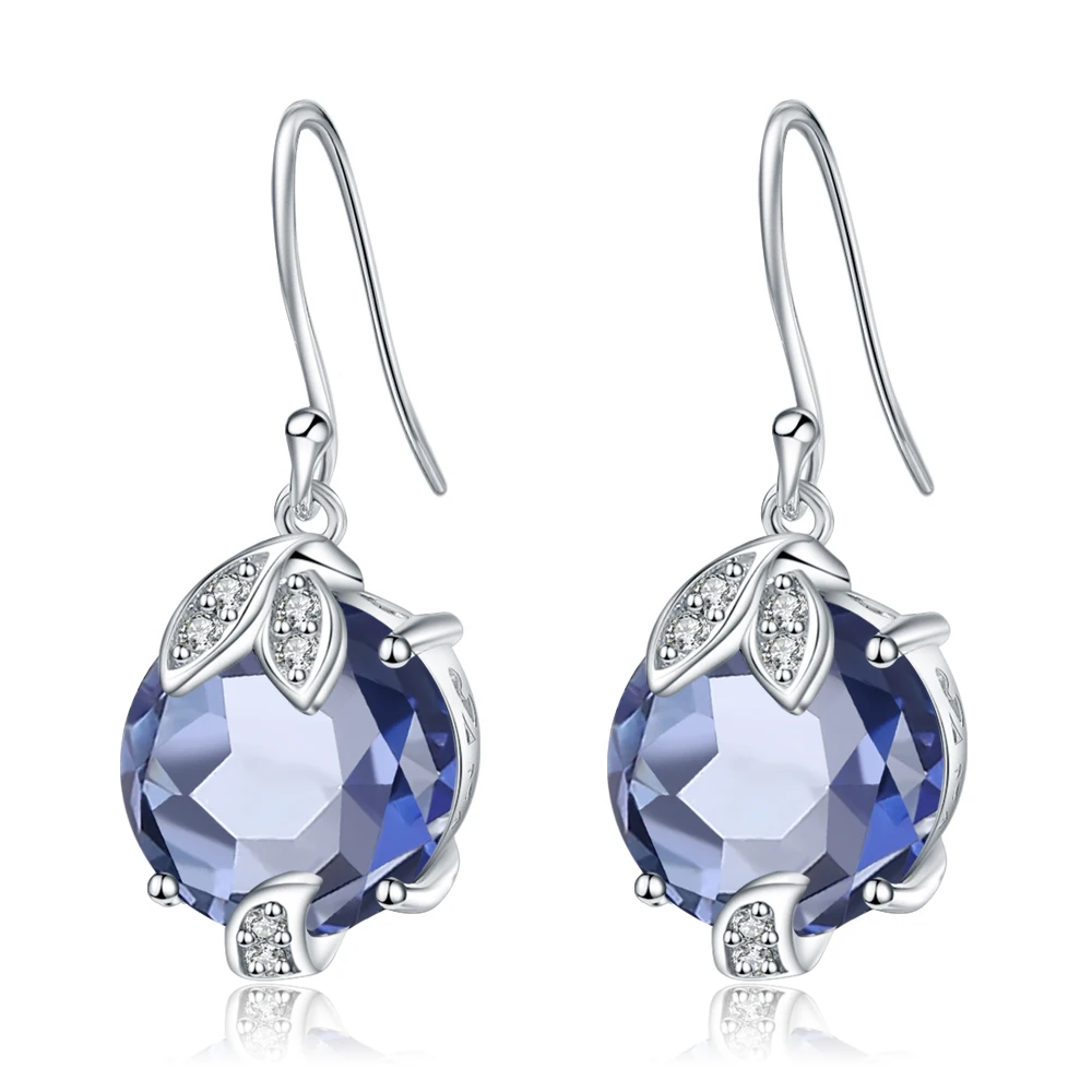 Женские серьги подвески из серебра 925 пробы с мистическим кварцем|drop earrings|jewelry