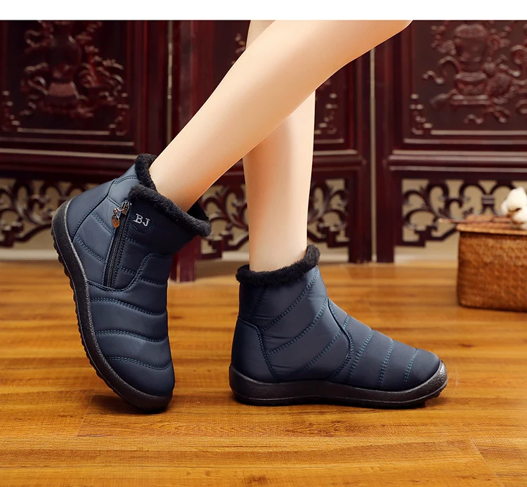 Women Boots Fashion Women Winter Shoes Warm Shoes Woman Side zipper Ladies Snow Boots Winter Boots Ankle Botas Mujer