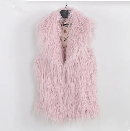 pink Новые женские короткие жилеты из искусственного овечьего меха, пальто, зима-осень, женские жилеты из искусственного меха, жилеты из искусственного меха, Coletes Feminina J2969 - Цвет: pink