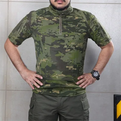 Multicam Tropic Shirt Quickdry  Stand Collar Shirt Outdoor MTP Army Shirt Police T-shirt images - 6