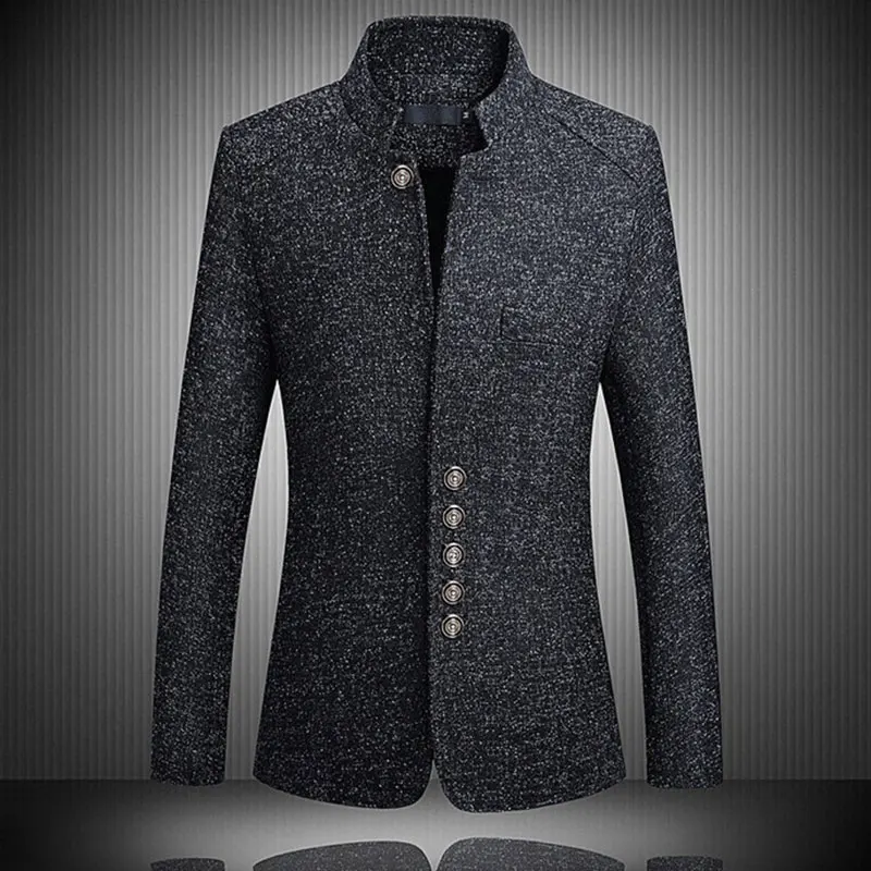 SFIT 2020 Blazer Men Spring New Chinese Style Business Casual Stand Collar Male Slim Jackets Size M-5XL | Мужская одежда
