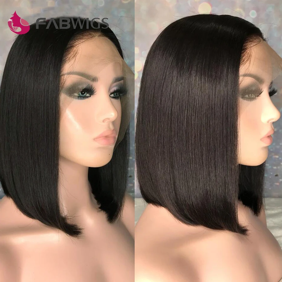 Fabwigs 180% Плотность Боб парик полный кружево человеческие волосы парики с Детские волосы Безглютеновые короткие человеческие волосы парики для черных женщин remy волос