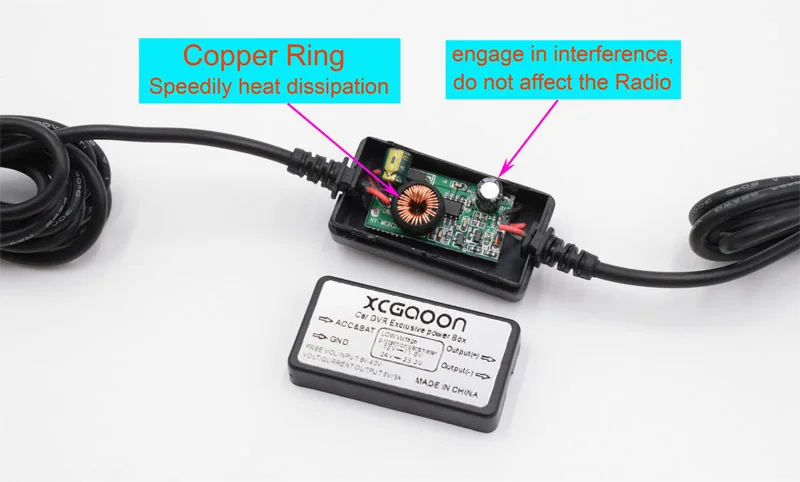XCGaoon прямое мини USB Автомобильное зарядное устройство DC преобразователь модуль 12 в 24 В до 5 В 3 А Высокое качество низкое напряжение защита Длина 3,5 м