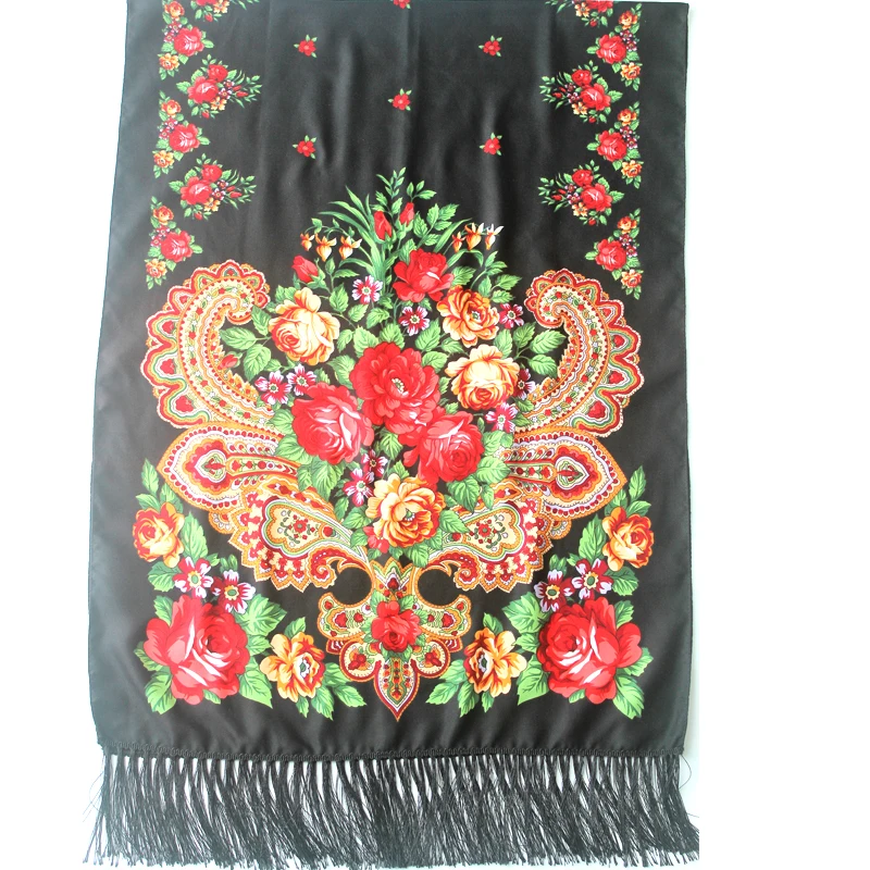 Новинка 2019 Модный классический теплый длинный шарф с цветочным принтом русская