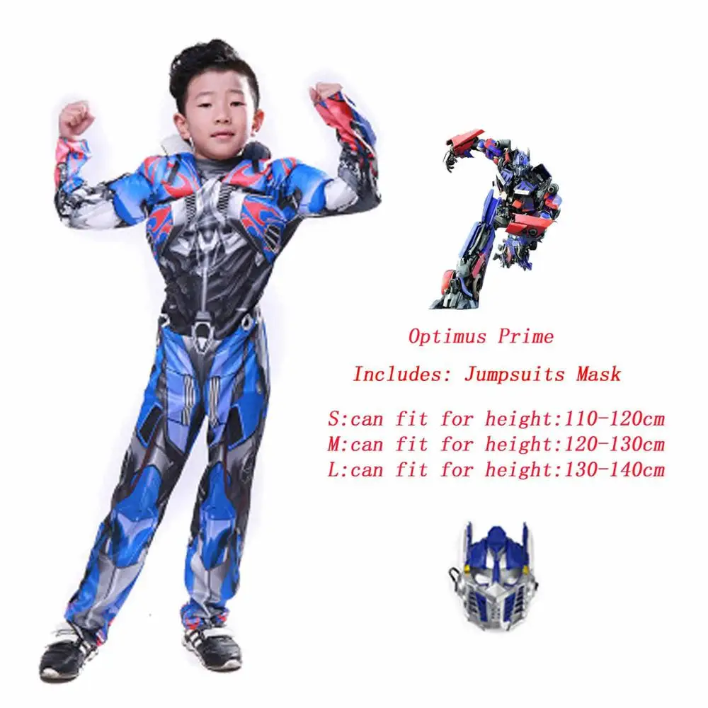 Optimus Prime VEVEFHUANG/костюм суперхалка для мальчиков, Невероятные детские супергерои, Мстители, Халк, зеленый мускул, Комбинезоны для косплея - Цвет: Optimus Prime