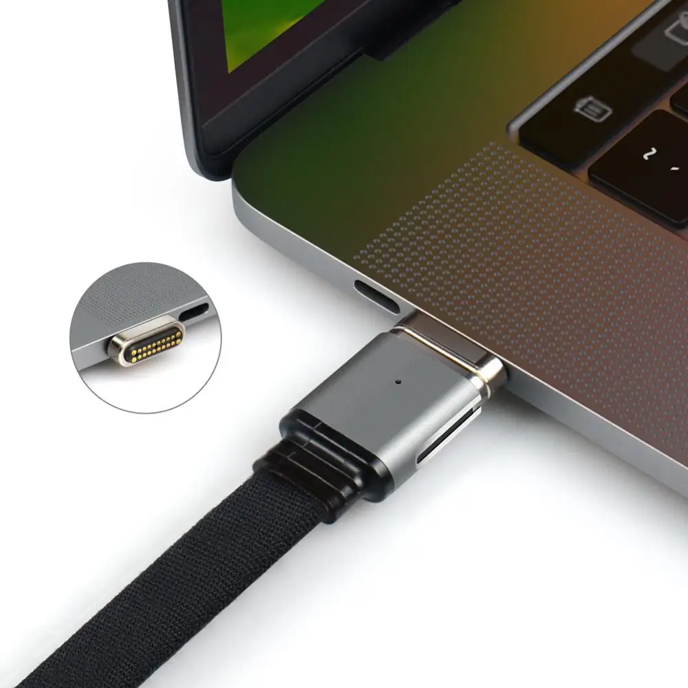 20PIN USB C Магнитный адаптер Поддержка type C сквозная зарядка, 4K видео Магнитный USB-C зарядный кабель для Mac и других USB C
