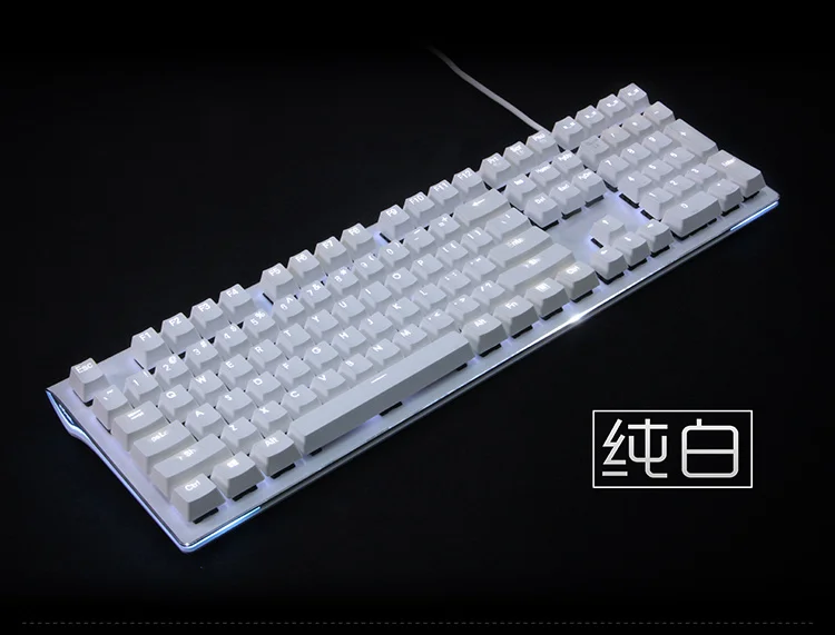 Pure White Топ Печатный двойной снимок PBT блеск через полупрозрачный 108 ключ OEM профиль набор ключей для MX переключатели механическая клавиатура - Цвет: Pure White