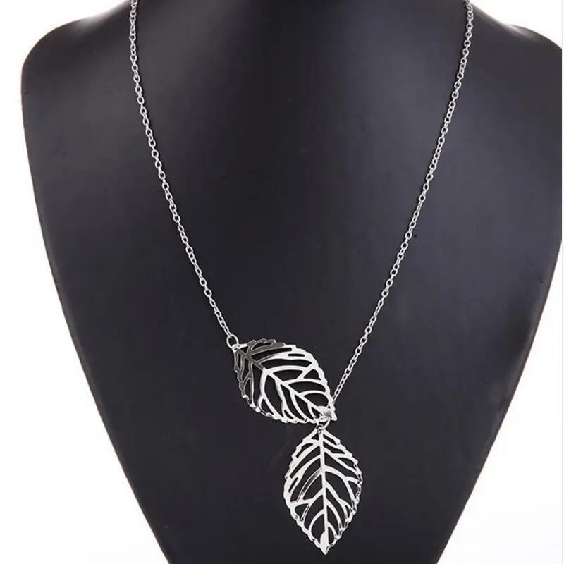 Новинка модное винтажное ожерелье с подвеской в виде большого листа цепочка до