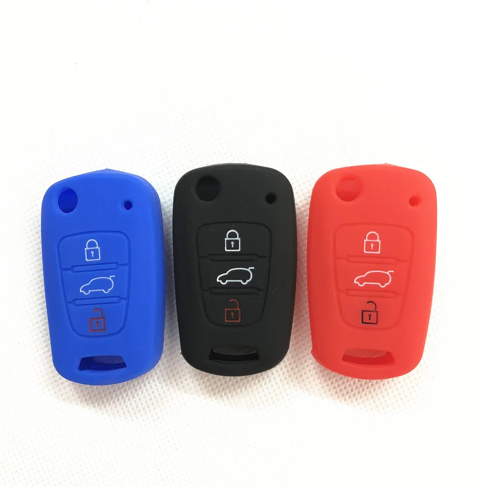 3 кнопки силиконовый Автомобильный Дистанционный Брелок чехол для Kia Solaris Soul Rio