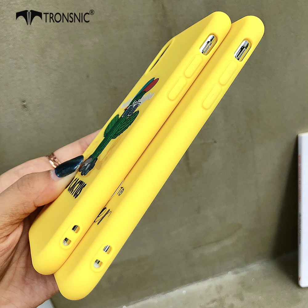 Чехол Tronsnic С КАКТУСОМ для телефона iPhone X матовый чехол с желтым растительным