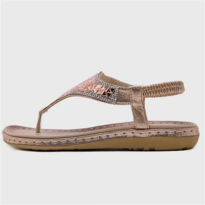 FragrantLily 2019 новые богемные женские сандалии на плоской подошве модные стразы