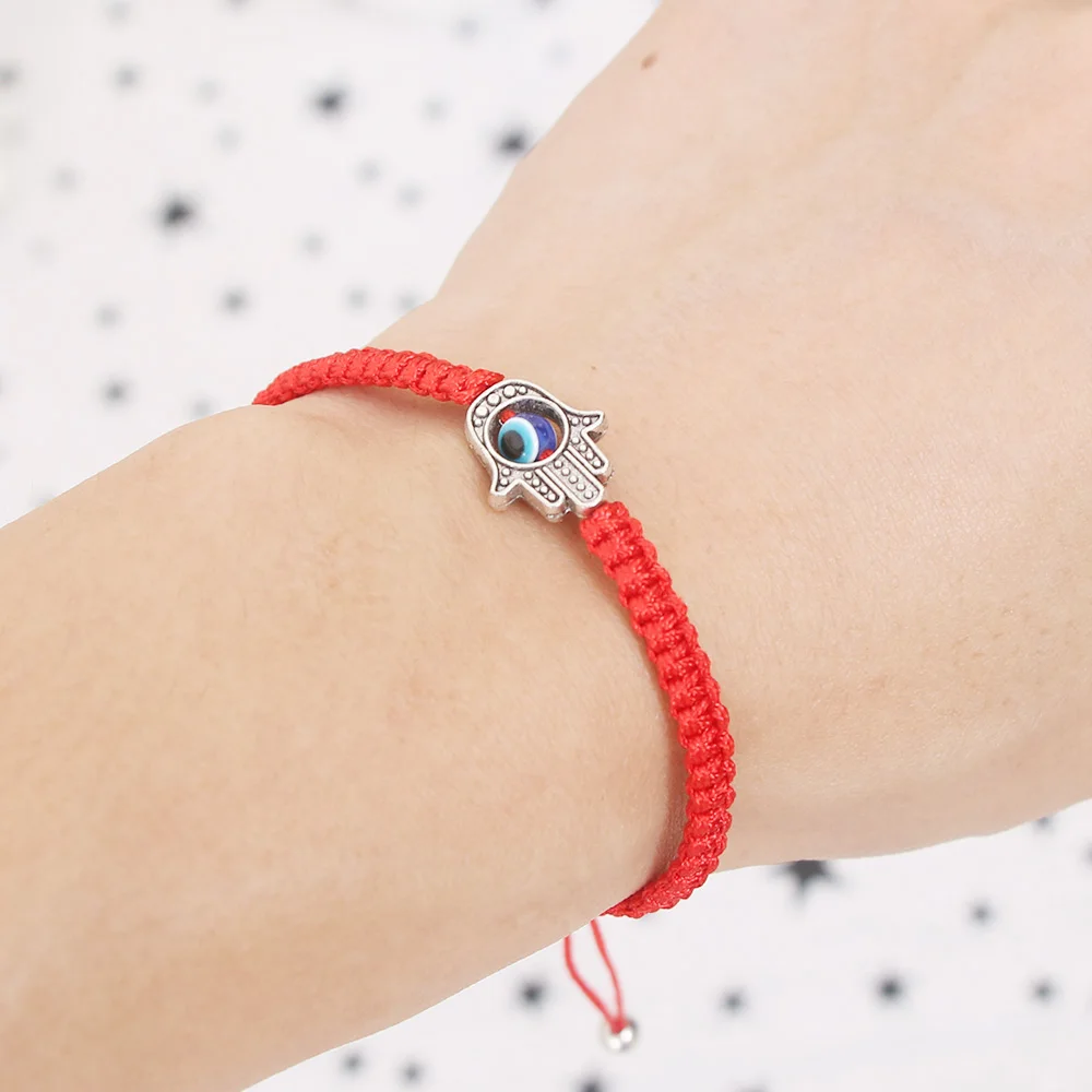 

1pc Lucky Kabbalah Red String Thread Hamsa Chic Bracelets Blue Turkish Evil Eye Charm Women Handmade Fatima Friendship Jewelry