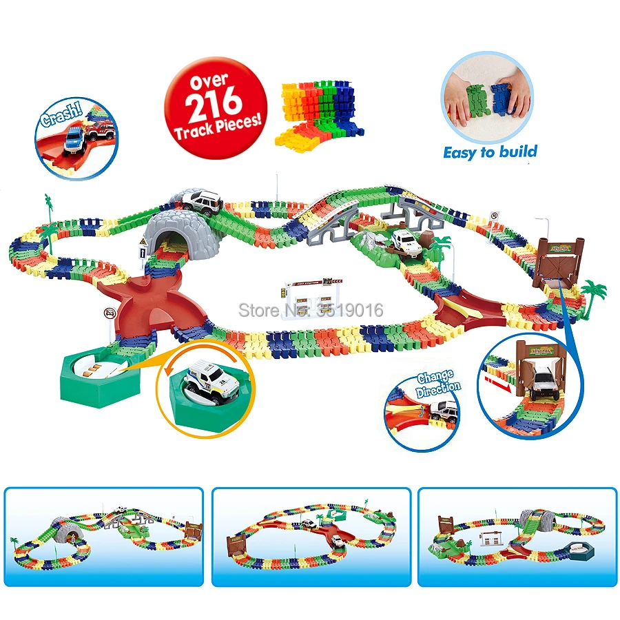 Большой роскошный игровой набор Create a Road Bend Flexile Track из 216 288 предметов с