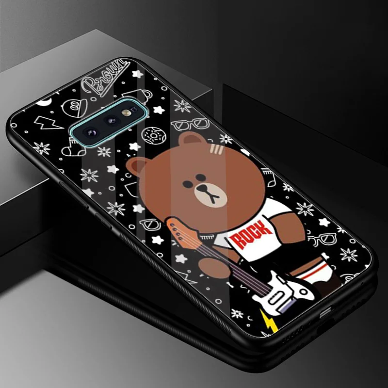 Стеклянный чехол Desxz Rilakkuma из ТПУ для Samsung Galaxy Note 8 9 S10 S7 Edge S8 S9 Plus | Мобильные