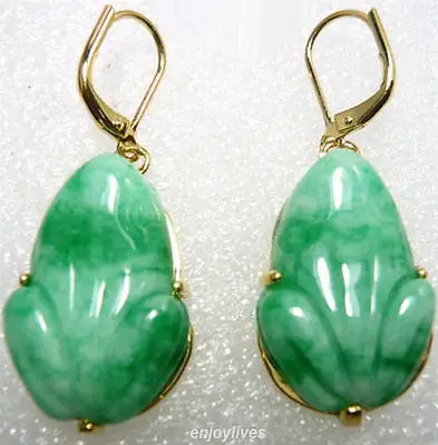 

Горячая продажа-> зеленый натуральный камень подвеска в виде лягушки желто-крюк серьги-Высокое качество Бесплатная доставка