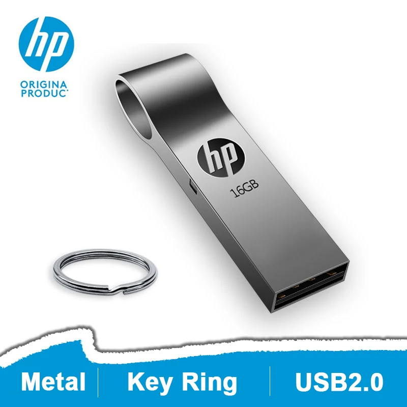 Оригинальный hp флэш диск 16 Гб металлический флеш накопитель кольцо для ключей