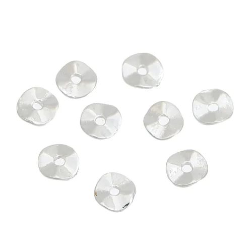 DoreenBeads цинковый сплав античный медный Серебряный волнистый разделитель Сделай Сам круглые бусины фурнитура около 6 мм диаметр, отверстие: около 1,5 мм, 50 шт - Цвет: Silver
