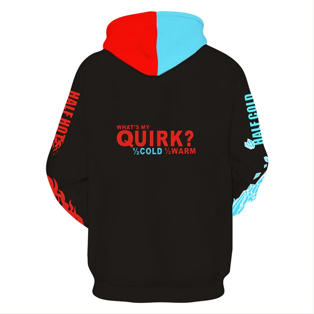 Boku no My Hero Academia Cosplay Hoodie Todoroki Shoto Hooded Sweatshirt Pullover Men Women Coat Streetwear Unisex Top | Тематическая