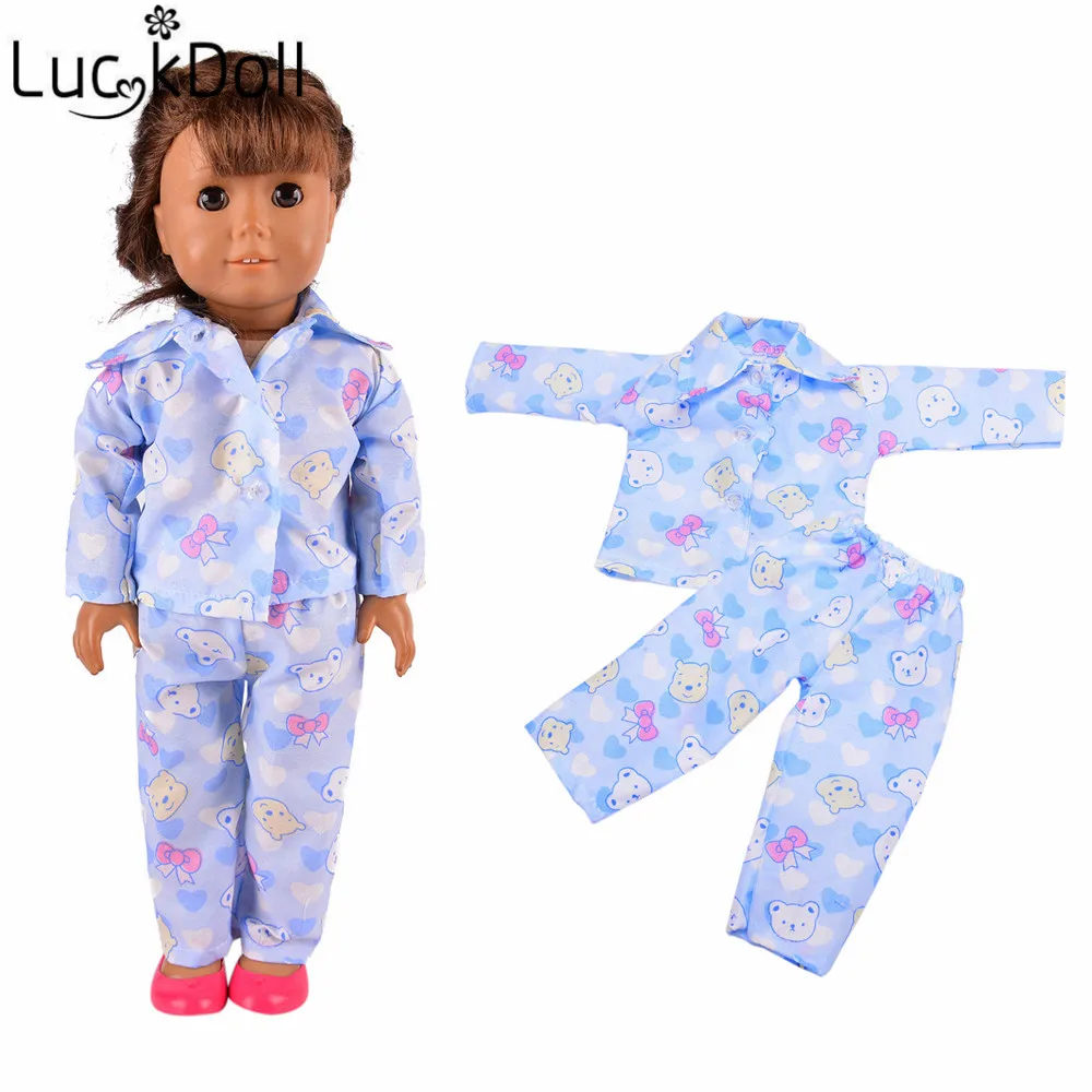 Пижама LUCKDOLL разные стили подходит для 18 дюймовых американских кукол 43 см