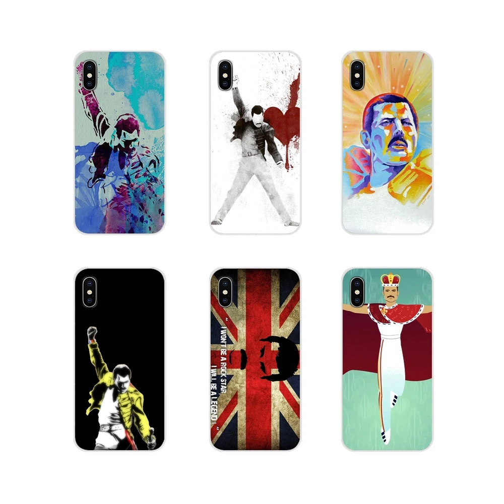 Для Apple iPhone X XR XS MAX 4 4S 5 5S 5C SE 6 6S 7 8 Plus ipod touch Freddie Mercury Art аксессуары чехлы для