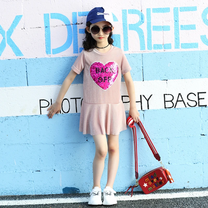 Love Heart Letter Pattern Baby Girl Dresses 2018 Fashion Summer Princess Casual Dress Cotton Children Clothing 8ds033 | Детская одежда